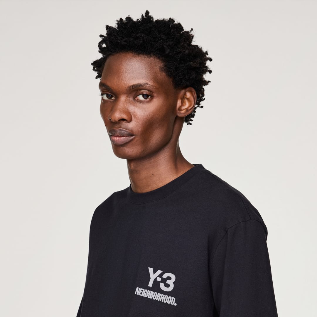 Y-3 NBHD LOGO LONG SLEEVE TEE Black