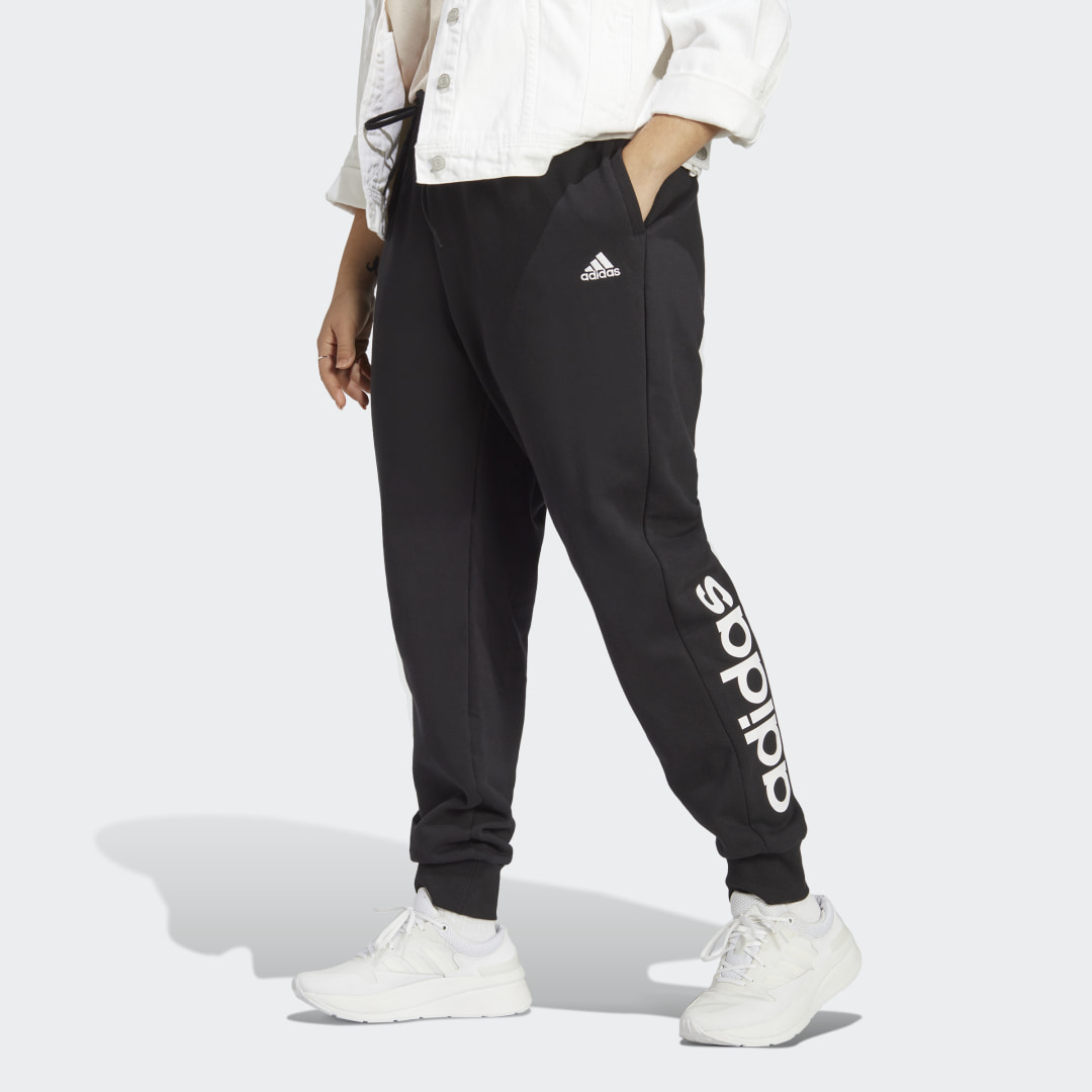 Essentials Linear French Terry Cuffed Pants (Plus Size), adidas
