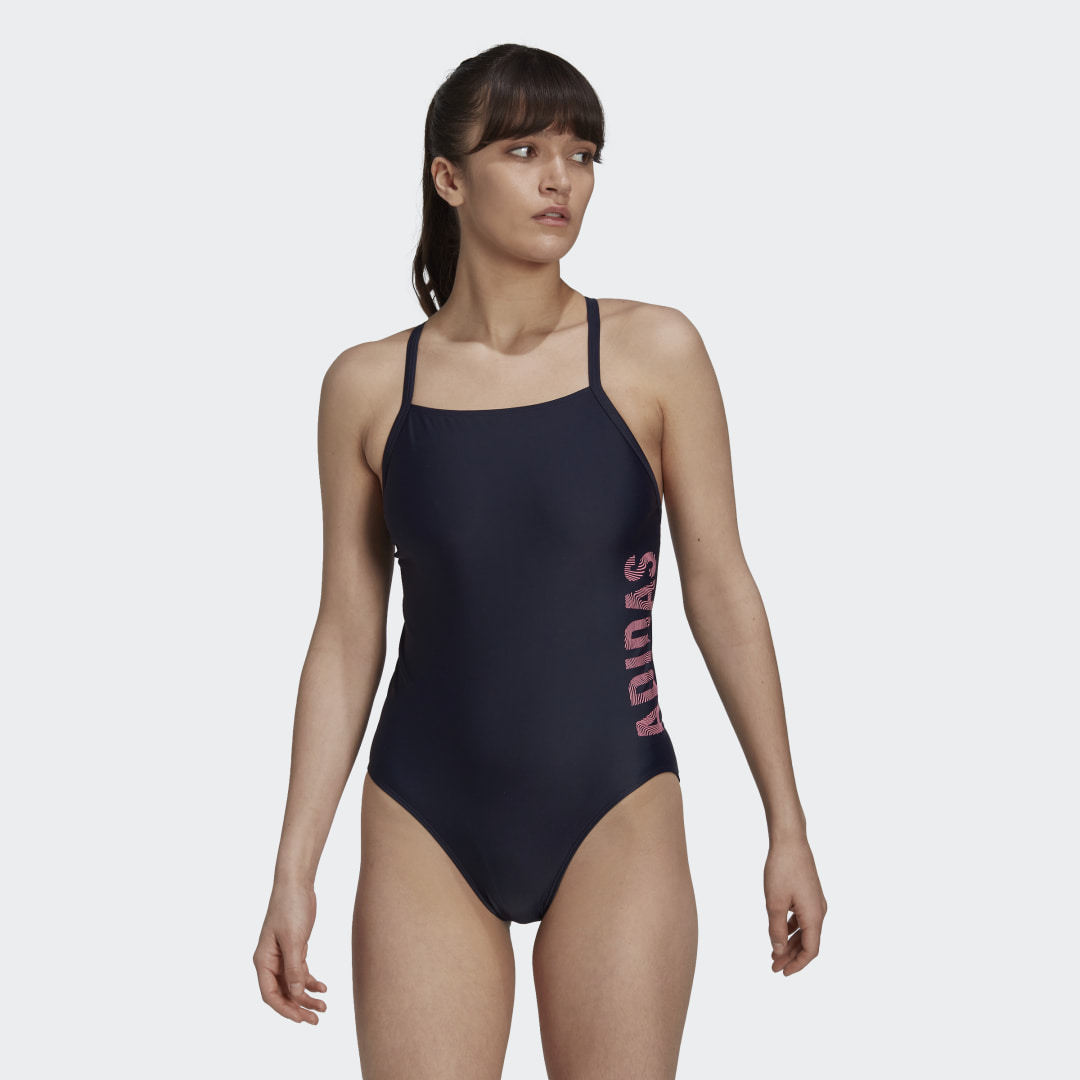 Thin Straps Branded Swimsuit, adidas
