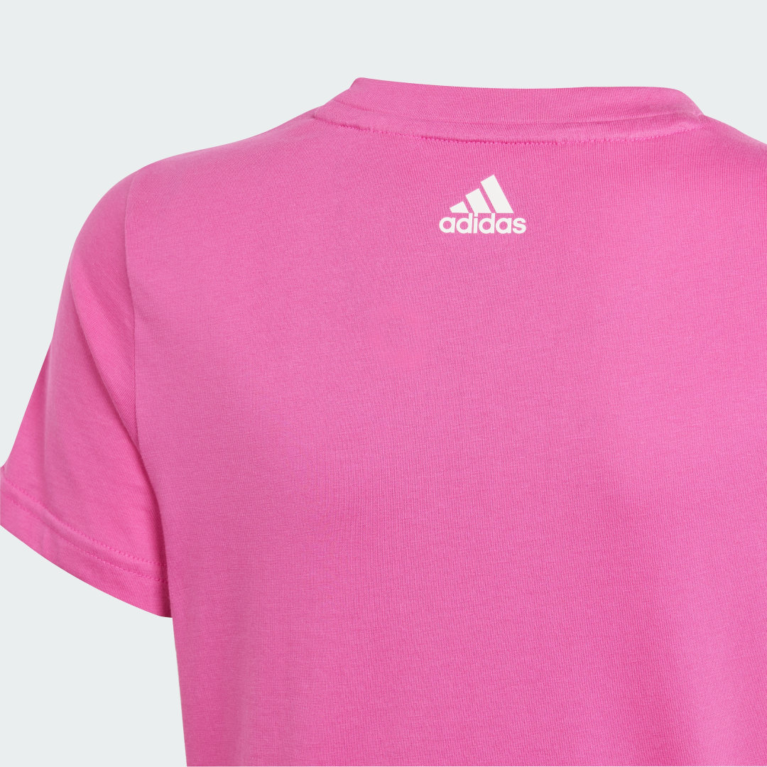 

adidas Camiseta Essentials Logo Linear Algodón Ajuste Ceñido Niño, Rosa