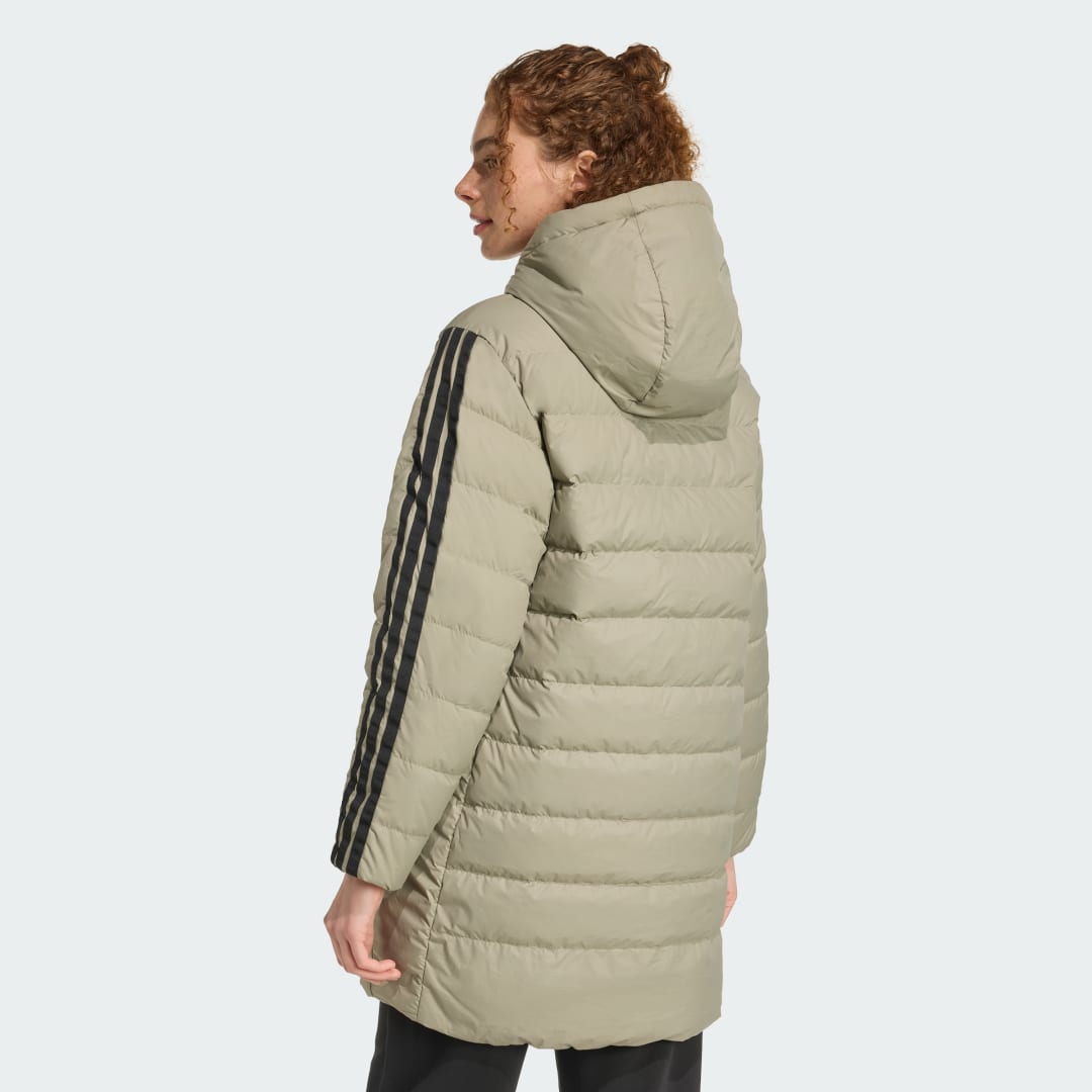 Adidas Essentials CLIMAWARM 3-Stripes Light Down Parka met Capuchon