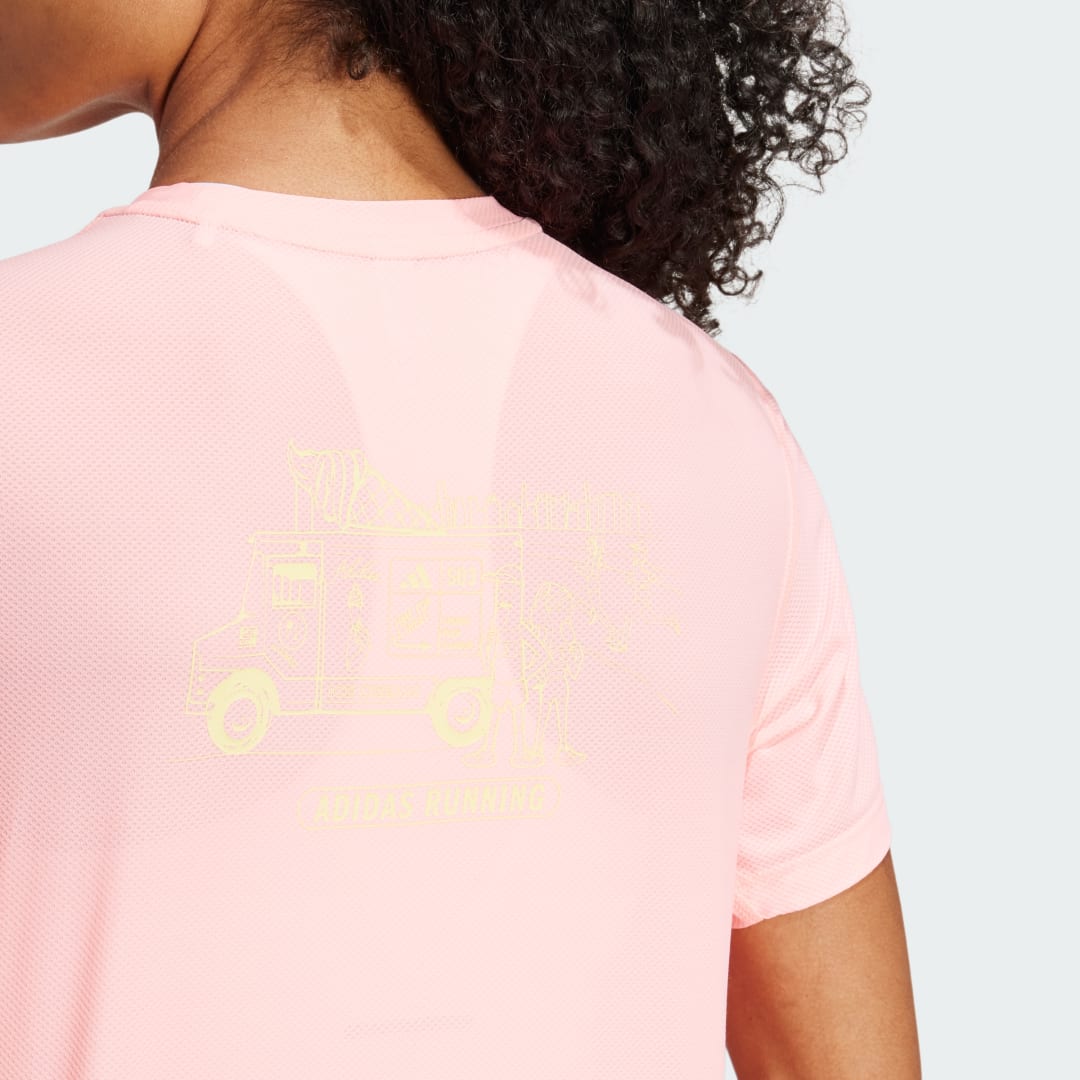 

adidas Camiseta Running Ice Cream Estampada Mujer, Rosa