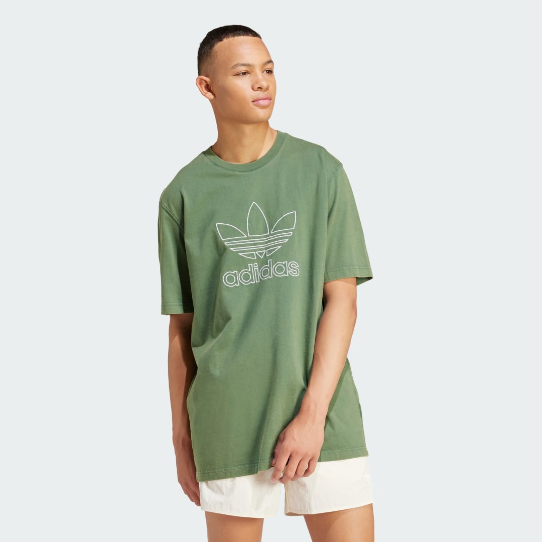 Adidas Originals Vintage Groene Trefoil T-shirt Green Heren