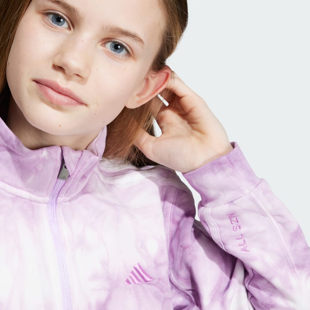 Adidas ALL SZN Tie-Dye Sweatshirt met Halflange Rits Kids