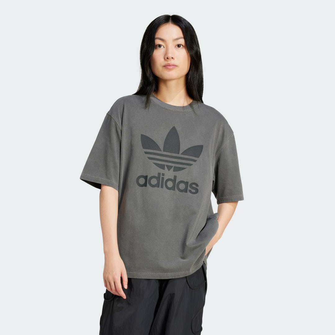 Adidas Originals T-shirt met logo Gray Dames