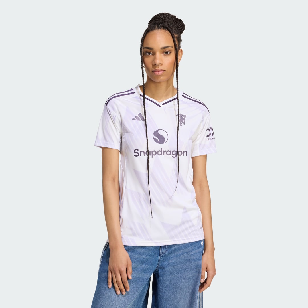 Adidas Manchester United FC 2025 26 Away Shirt Dames White- Dames White