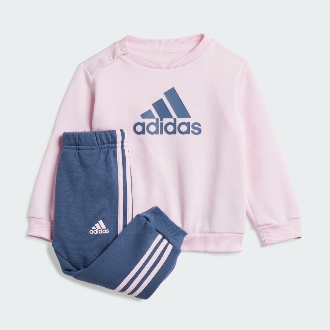 Adidas Sportswear joggingpak lichtroze donkerblauw Katoen Ronde hals 104