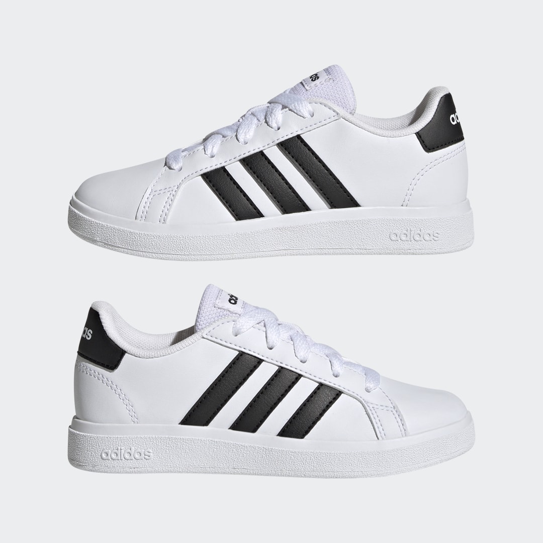 

adidas Tenis Adidas Grand Court Lifestyle Para Tenis con Cordones Niño, Blanco/negro/negro