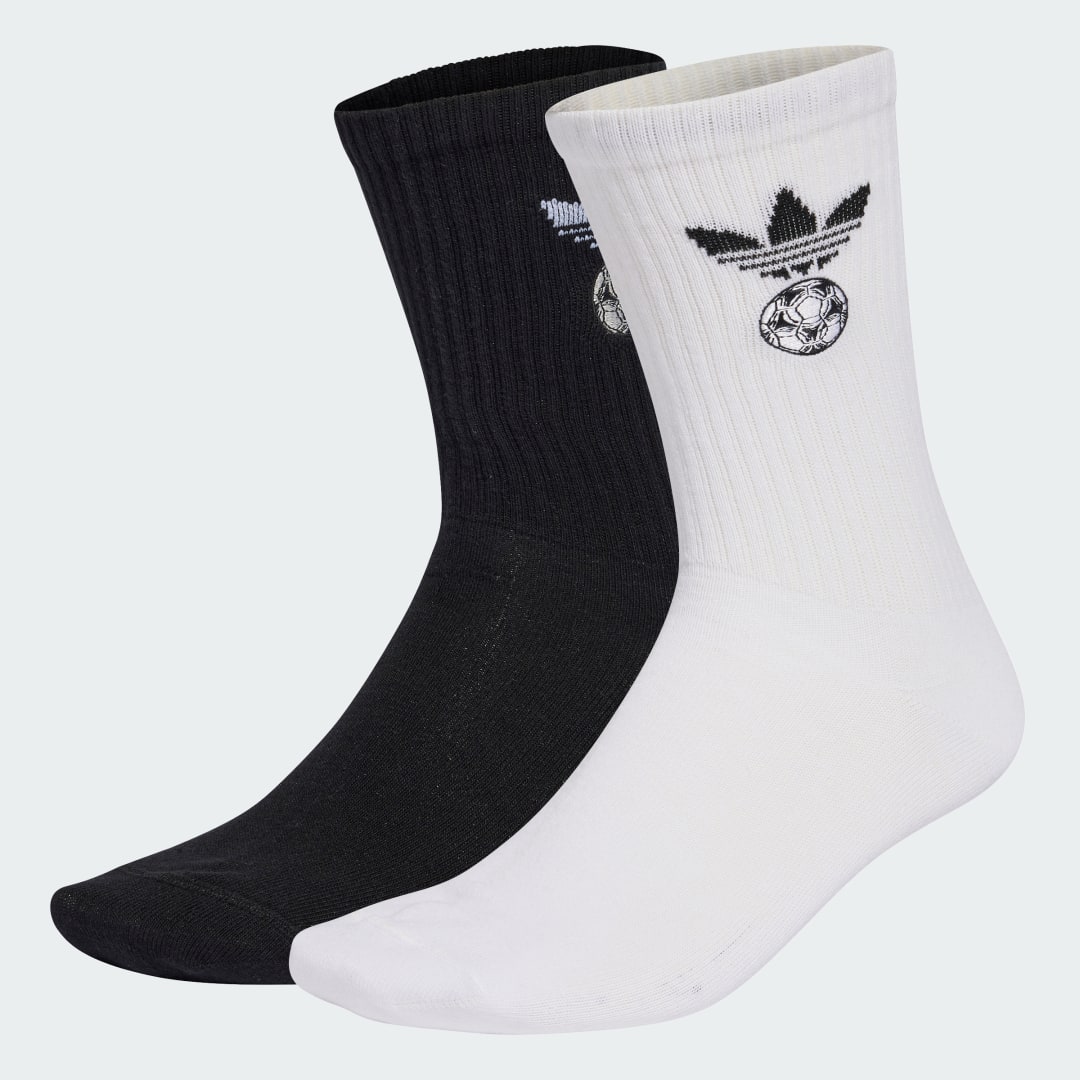 LOT DE 2PAIRES DE CHAUSSETTES MI MOLLET AVEC FOOTBALL BRODÉ