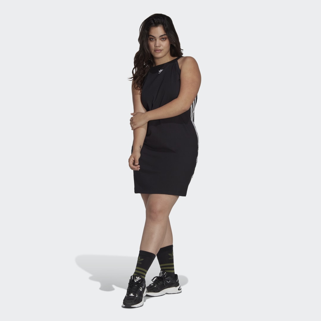 adidas Adicolor Classics Tight Summer Dress (Plus Size) Black 1X Womens