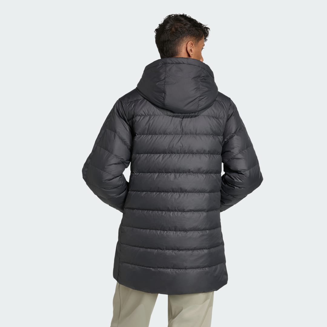 Adidas Essentials CLIMAWARM 3-Stripes Light Down Parka met Capuchon
