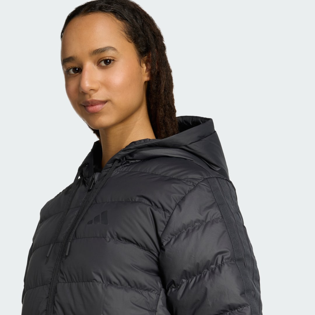 Adidas Essentials CLIMAWARM 3-Stripes Light Down Parka met Capuchon
