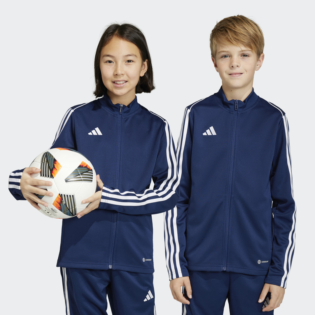 Image of adidas Tiro 23 League Training Jacket Team Navy Blue 2 S - Kids Soccer Jackets,Track Tops,Tracksuits