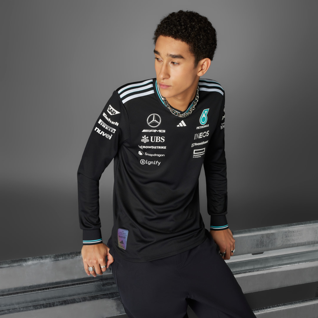 Adidas MERCEDES AMG PETRONAS FORMULA ONE TEAM DRIVER SHIRT AUTHENTIC LONGSLEEVE