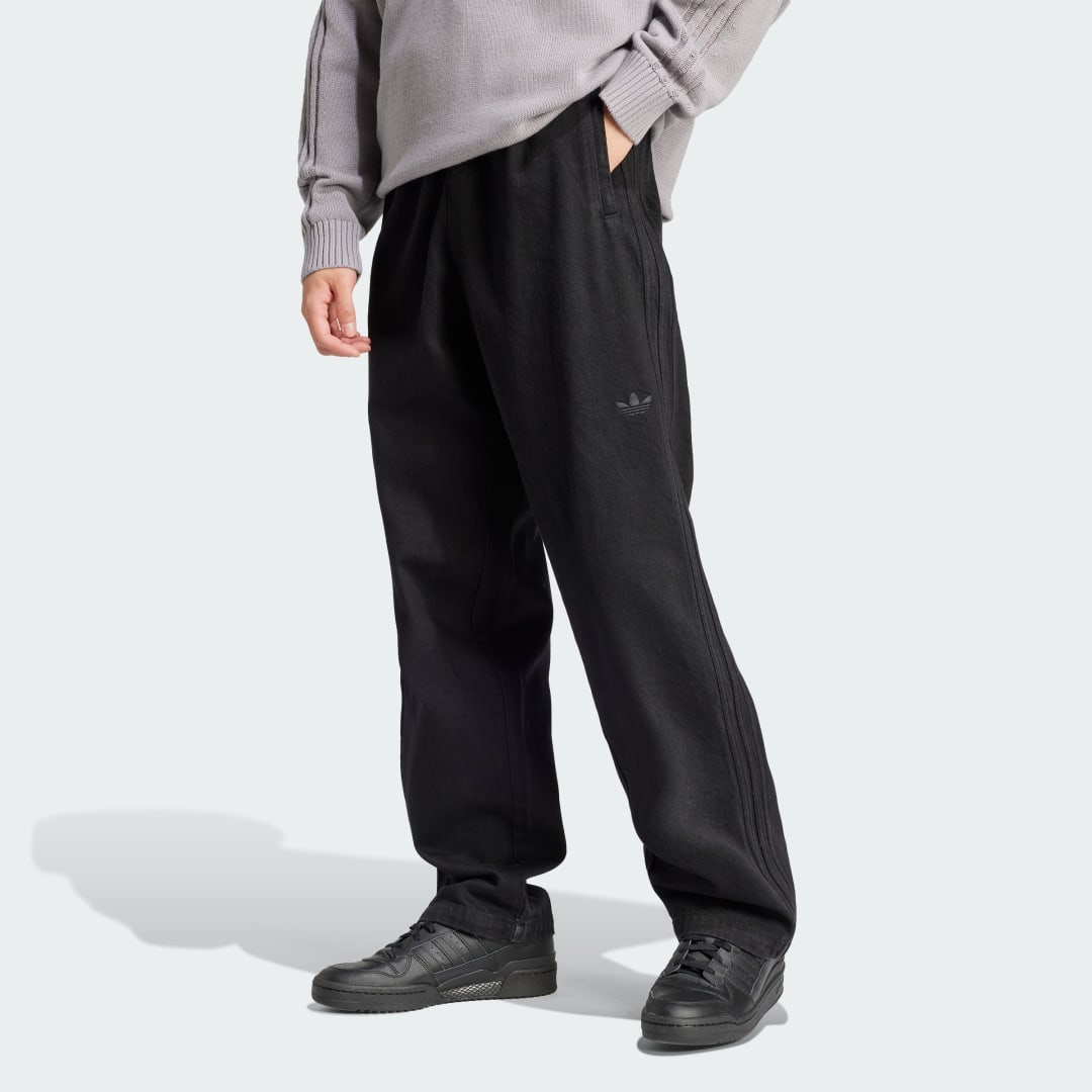 adidas Premium Denim Firebird Track Pants Black IT7483 FOOTY.COM