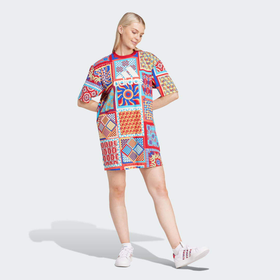 ADIDAS SPORTSWEAR Mini-jurk met all-over print model 'FARM'