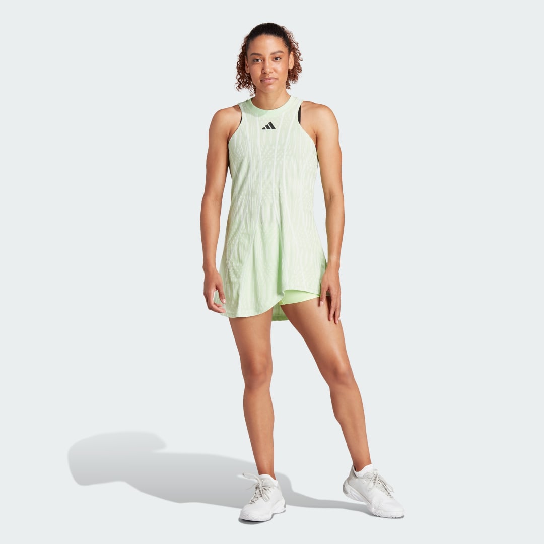 Image of adidas Tennis Airchill Pro Dress Semi Green Spark XS - Women Tennis Dresses