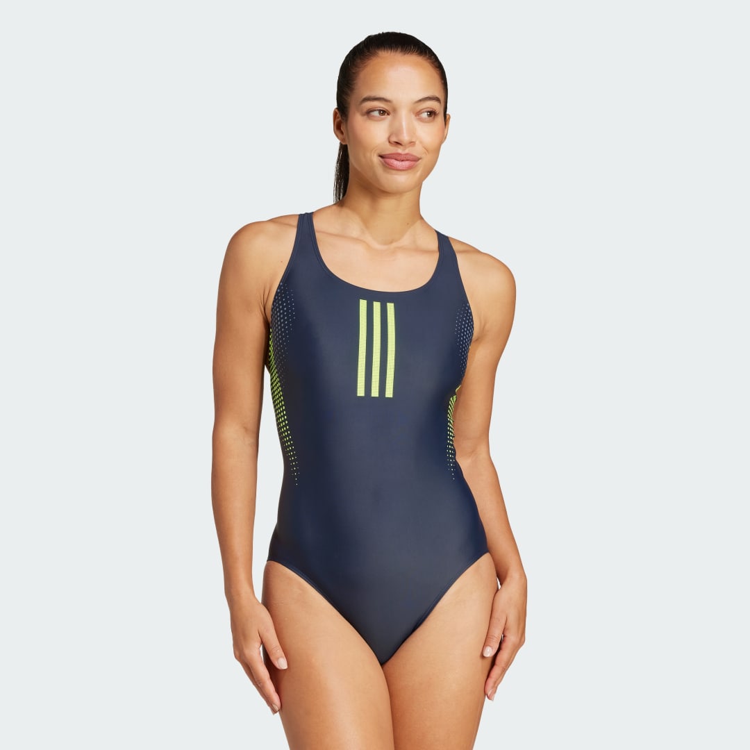 Adidas Badpak 3-Stripes Graphic V-Back Swimsuit