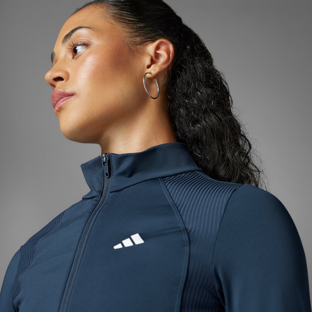 Adidas Hyperglam Ribbed Cover-Up met Ritssluiting