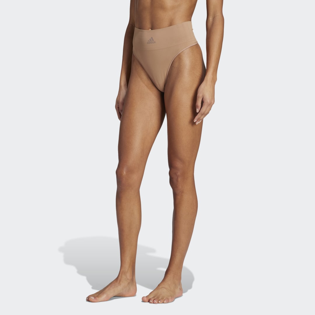 Image of adidas Active Seamless Micro Stretch Thong Underwear Bronze Strata XL - Women Training Underwear