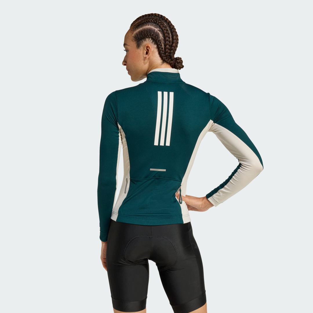 Adidas Tempo 3-Stripes Fietsshirt met Lange Mouwen