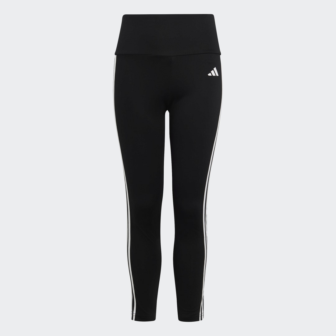 

adidas Licras Essentials AEROREADY 3 Rayas Pretina Alta Niño, Blanco