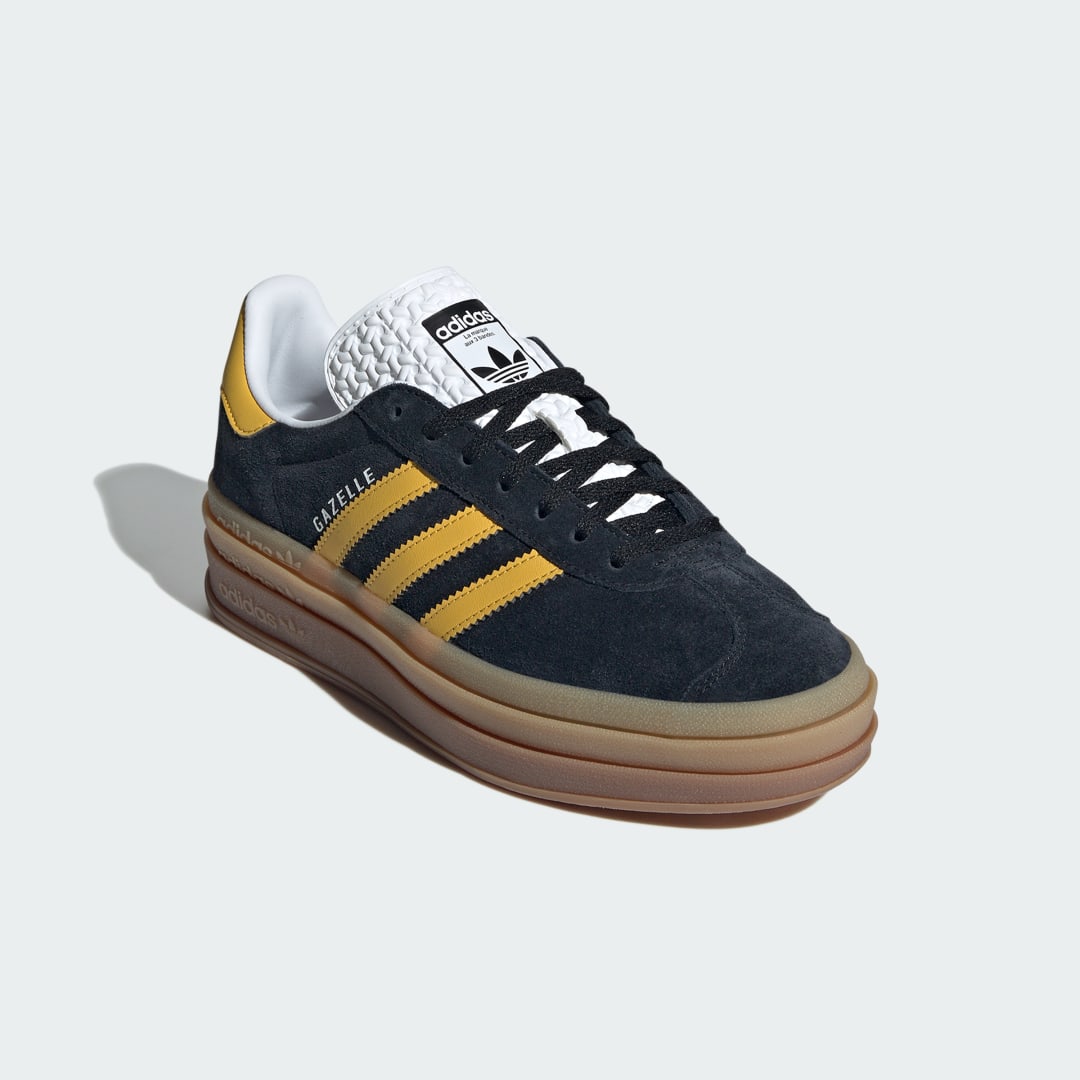 

adidas Tenis Gazelle Bold Mujer, Negro/bold oro/blanco