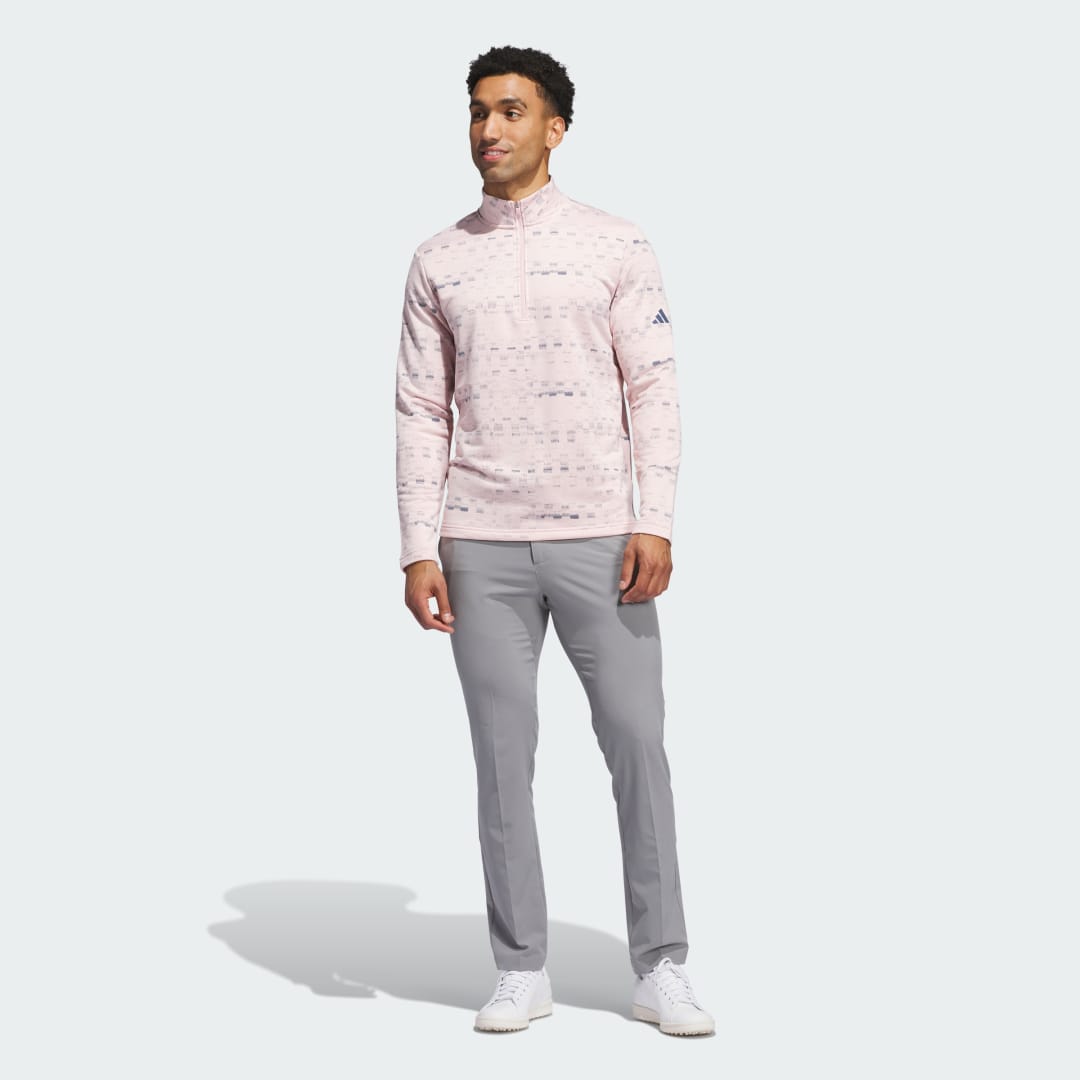 

adidas Sudadera Core Printed Quarter Zip Hombre, Sandy rosa/preloved ink