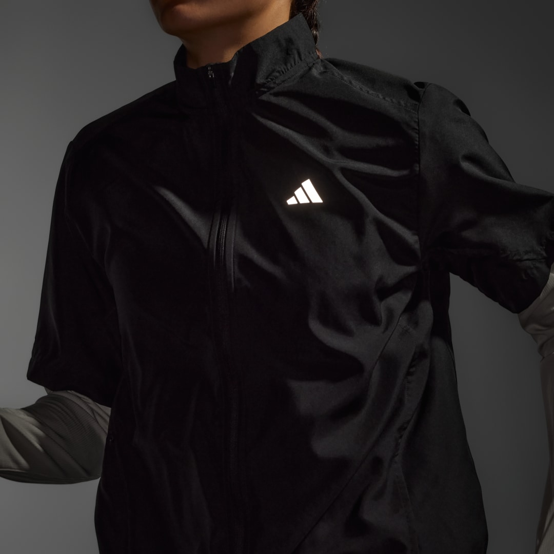 

adidas Chaqueta de Manga Corta Run It Mujer, Negro