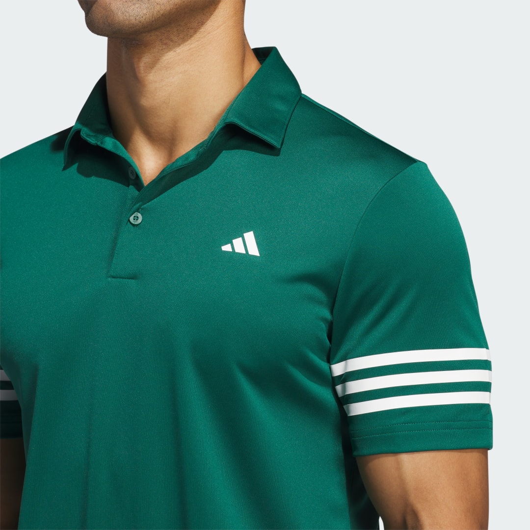 

adidas Playera Polo 3 Franjas Hombre, Collegiate verde