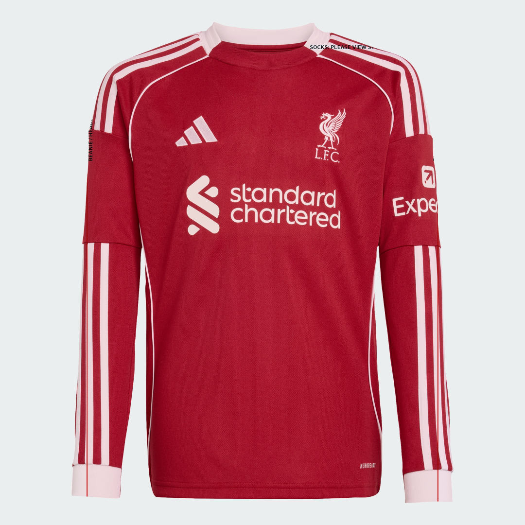 Adidas Liverpool FC 25 26 Thuisshirt met Lange Mouwen Kids