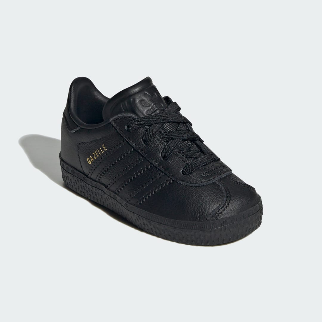 

adidas Tenis Gazelle Cordones Elásticos Niños, Negro/negro/negro