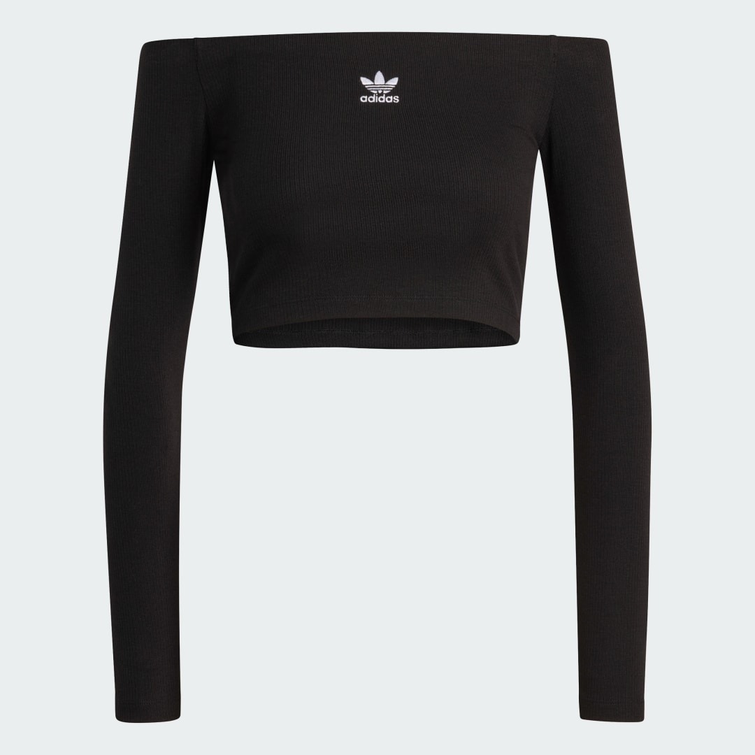 T SHIRT CÔTÉLÉ À MANCHES LONGUES ET ÉPAULES DÉNUDÉES ESSENTIALS - vue 8