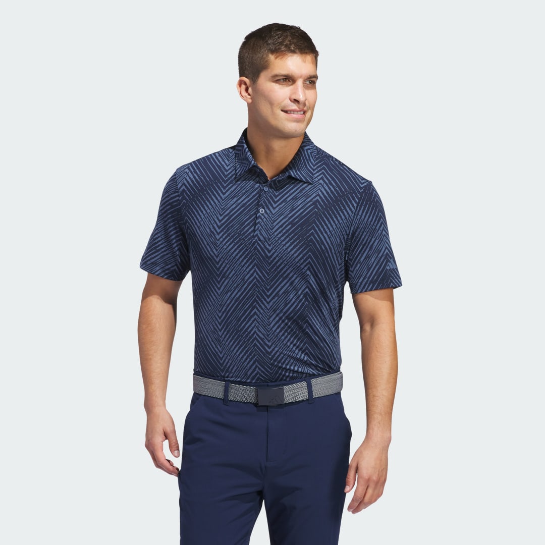 Image of adidas Ultimate365 Allover Print Polo Shirt Collegiate Navy XL - Men Golf Polo Shirts
