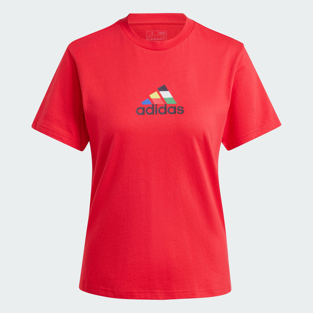 

adidas Playera House of Tiro Nations Estampada Mujer, Better scarlet