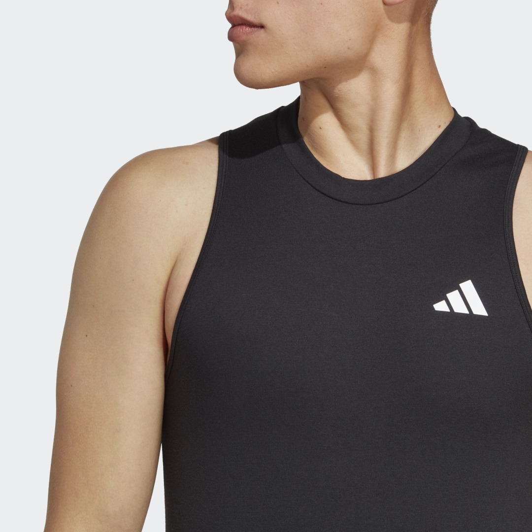 

adidas Playera Sin Mangas Train Essentials Hombre, Negro/blanco