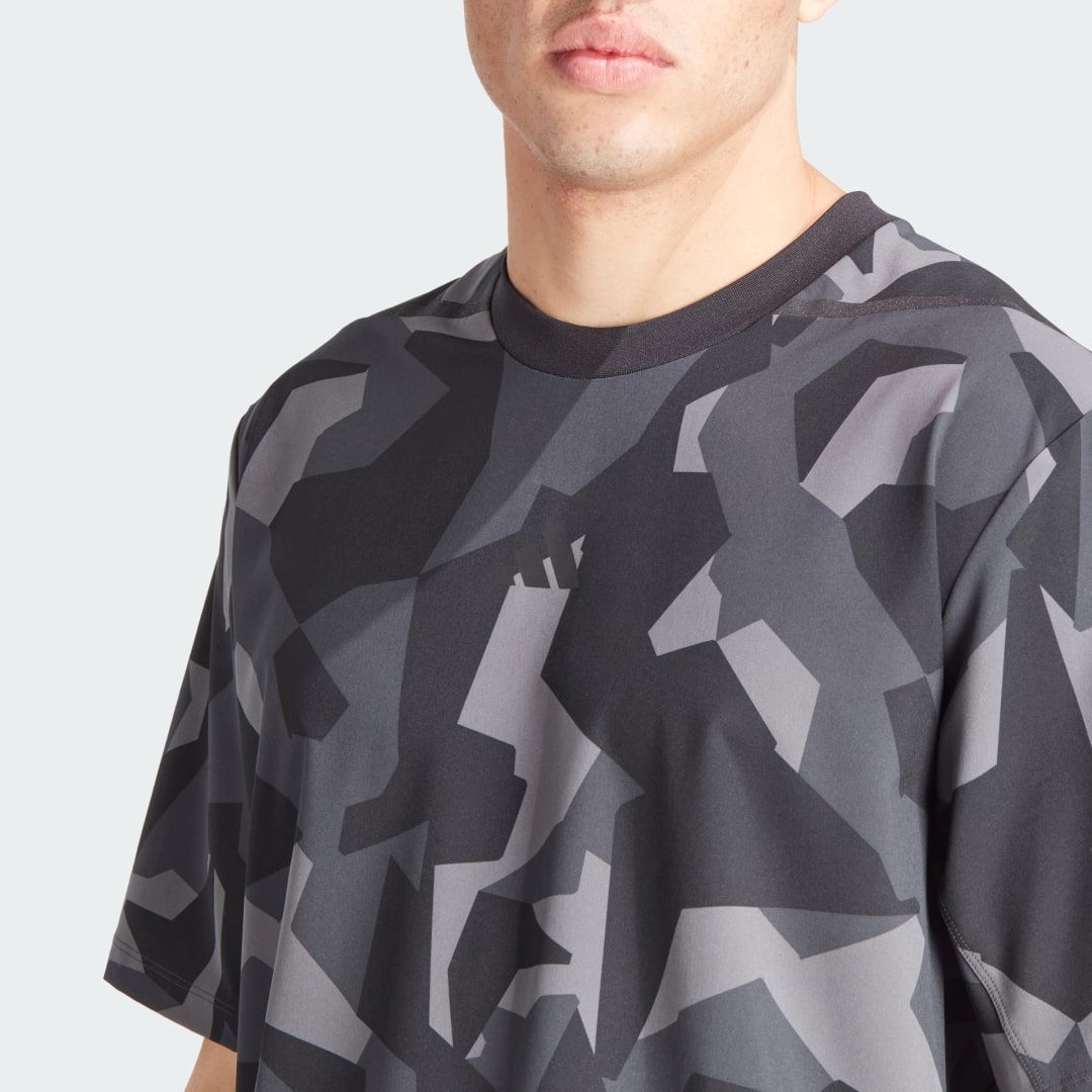 

adidas Playera Workout Pump Cover-up Hombre, Gris three/blanco