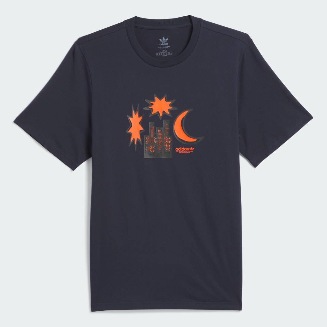 

adidas Playera Skateboarding Skyline Hombre, Legend ink/negro/collegiate naranja