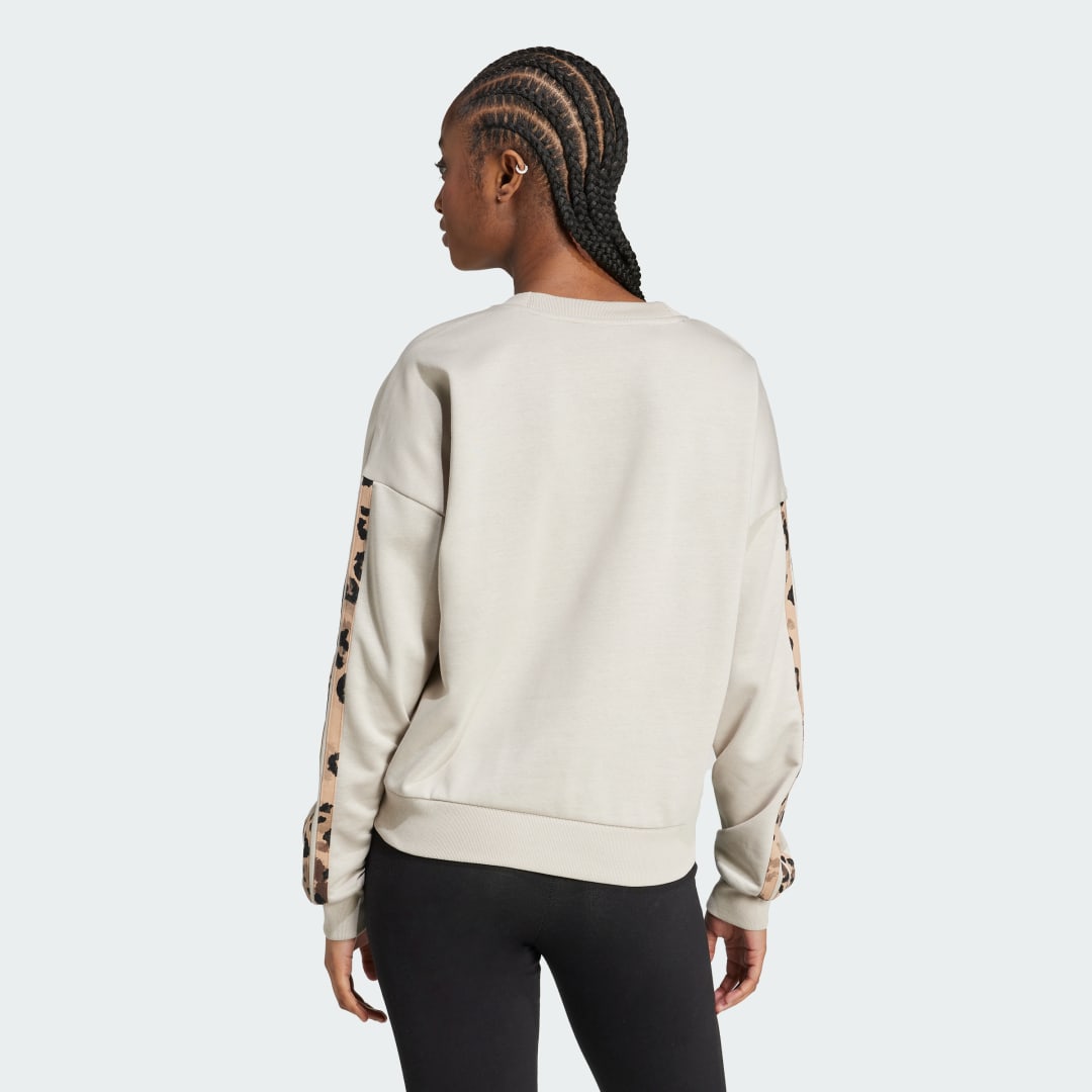 Thumbnail - Animal Print 3-Stripes French Terry Sweatshirt