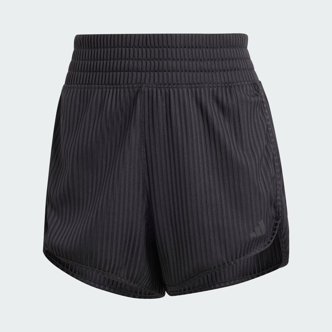 Adidas Pacer All Gym Seasonal Rib High-Rise Tonal 3-Stripes Short
