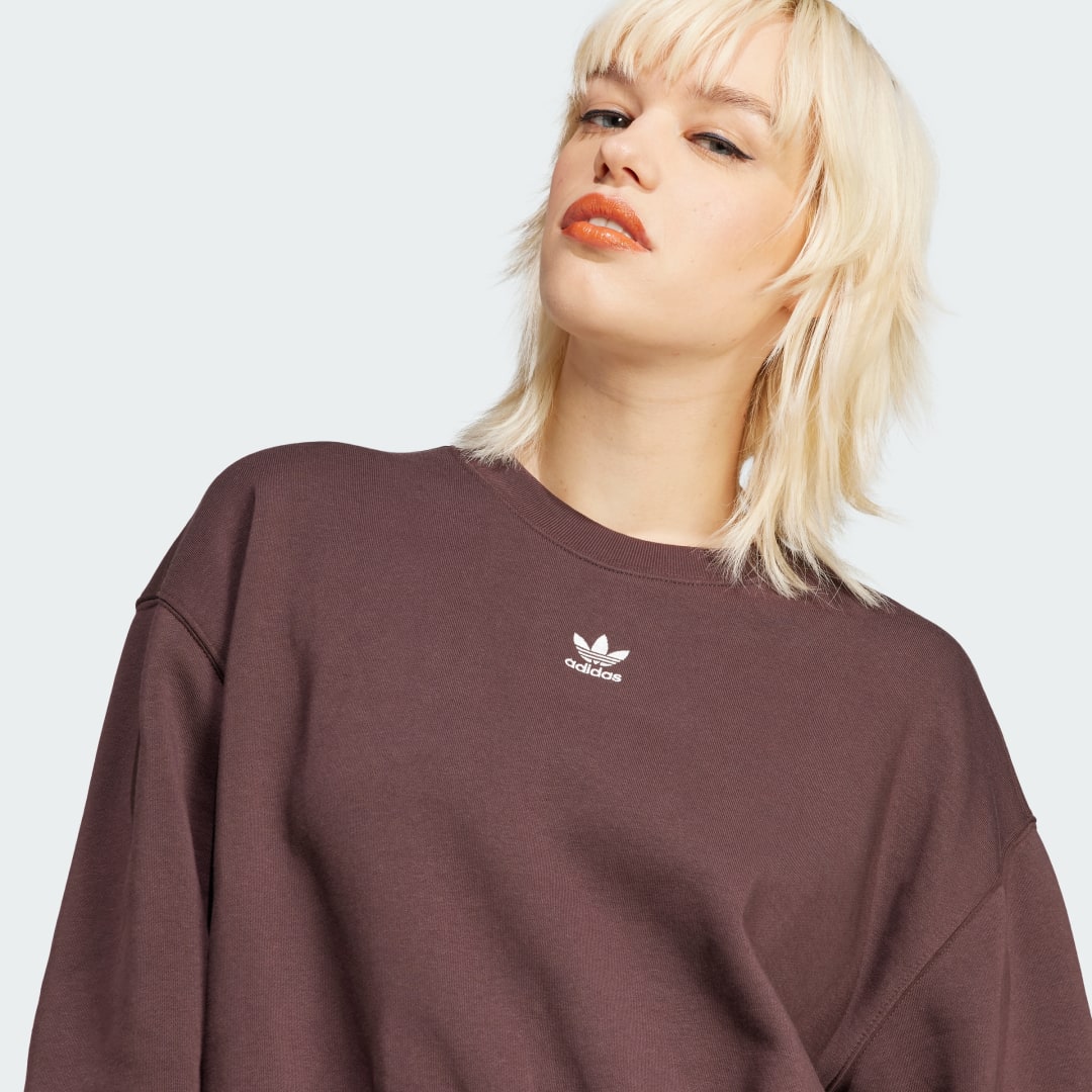 

adidas Sudadera Adicolor Essentials Crew Mujer, Shadow marrón