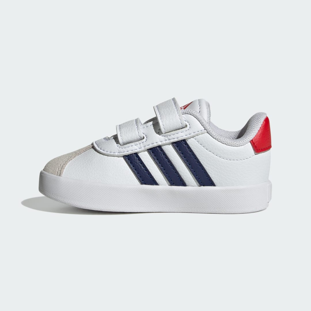 

adidas Tenis VL Court 3.0 Skateboarding Niños, Blanco/dark azul/better scarlet