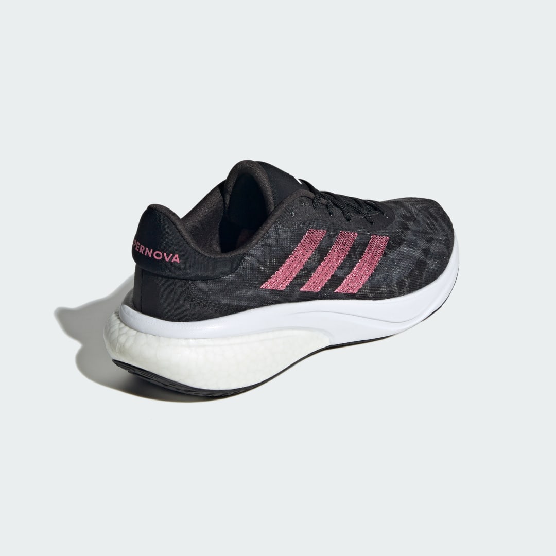 

adidas Tenis Supernova Running 3 Unisex, Negro/rosa fusion/blanco