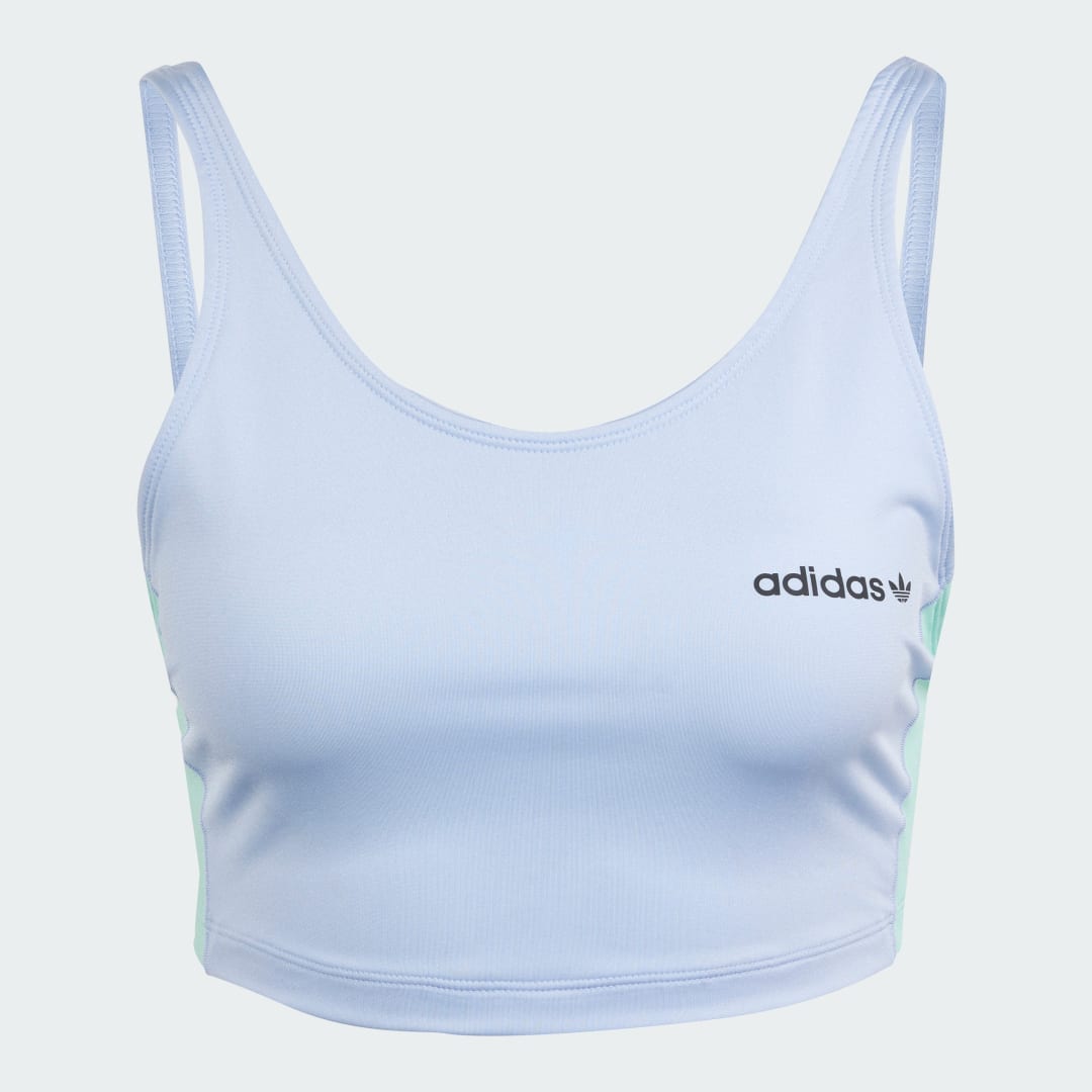 

adidas Top Originals High Shine Mujer, Azul dawn/easy verde