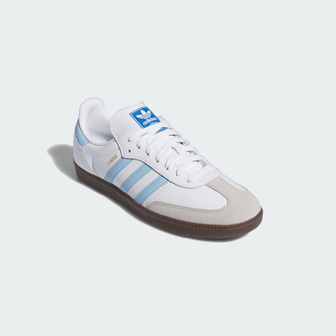 

adidas Tenis Samba OG Hombre, Blanco/clear sky/azul