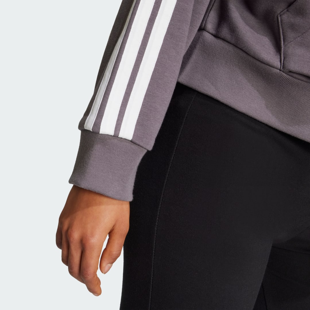 Adidas Essentials 3-Stripes French Terry Hoodie met Korte Rits