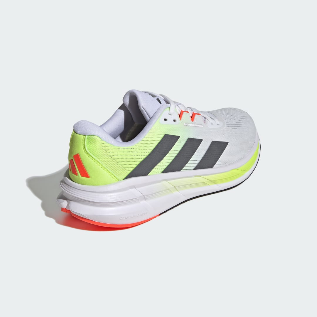

adidas Tenis de Running Questar 3 Hombre, Blanco/gris five/lucid lemon