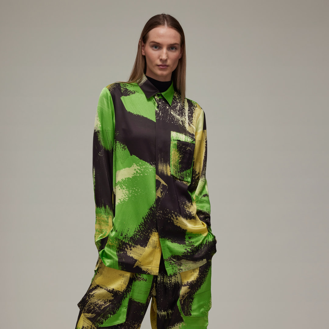 

adidas Tech Silk Shirt Mujer, Negro/team rave verde