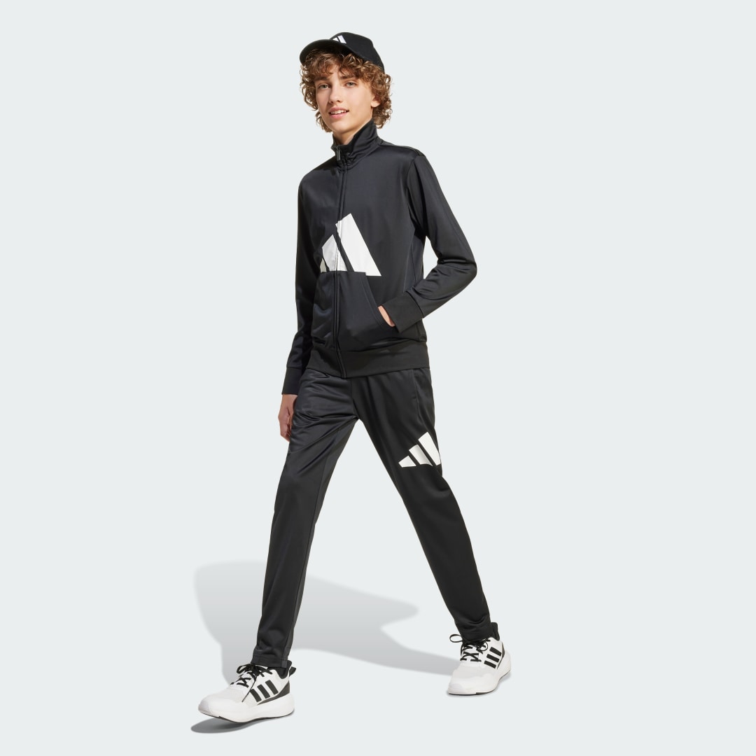 Adidas Tricot Large Logo Tracksuit Junior Zwart