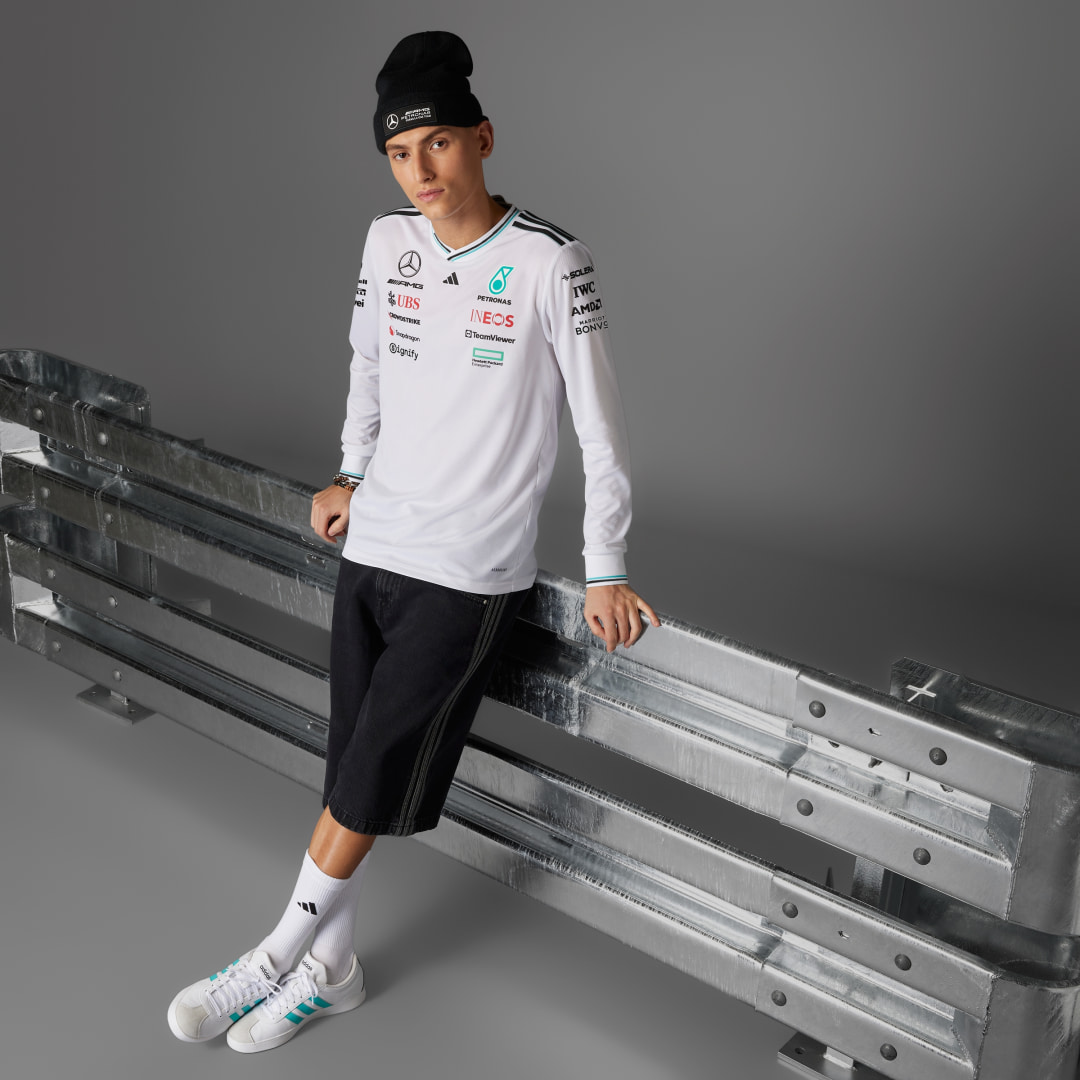 Adidas MERCEDES AMG PETRONAS FORMULA ONE TEAM DRIVER SHIRT AUTHENTIC LONGSLEEVE